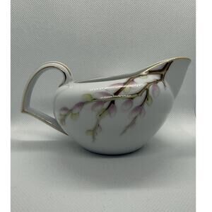 Kent Spring Willow Porcelain Gravy Boat Japan White Floral Gold Trim